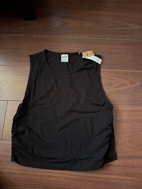 PINK Victoria's Secret Black Cropped Muscle Tank